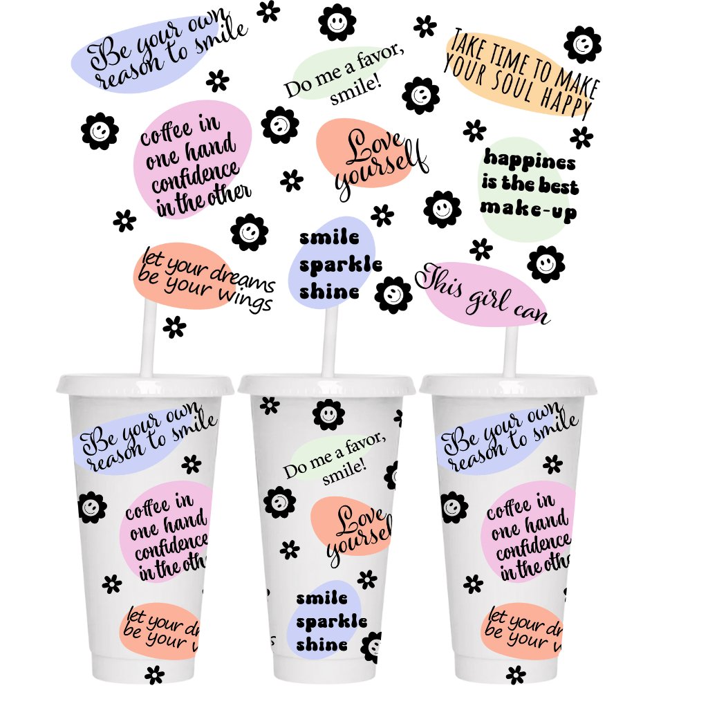 POSITIVE AFFIRMATION 24oz COLD CUP WRAP - Wow Wraps