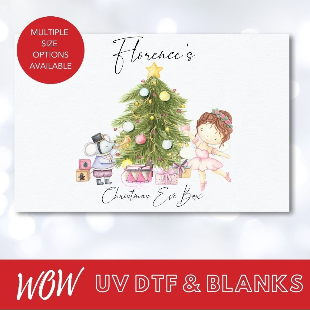 PRETTY IN PINK CHRISTMAS EVE (GIFT BOX) UV - DTF DECAL - Wow Wraps