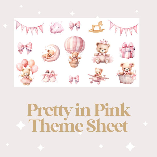 Pretty In Pink Teddy Theme Sheet - Wow Wraps