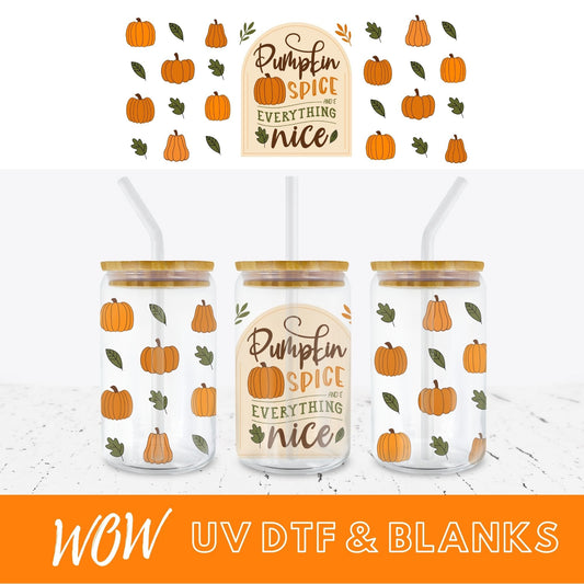 PUMPKIN SPICE 16oz LIBBY UV - DTF - Wow Wraps