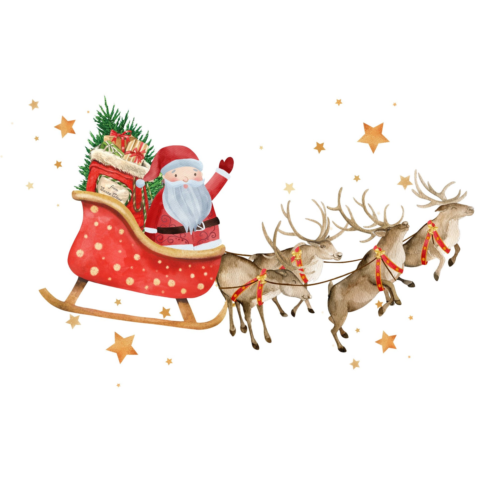 SANTA AND SLEIGH UV-DTF DECAL - Wow Wraps