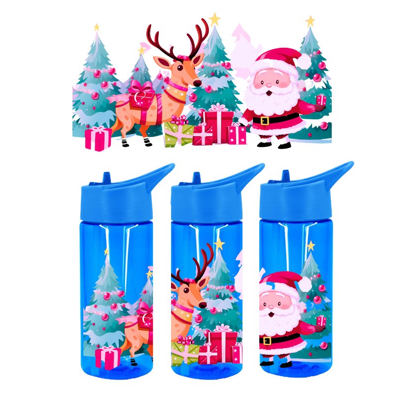 Santa & Friends 420ml Tritan Water Bottle Wrap - Wow Wraps