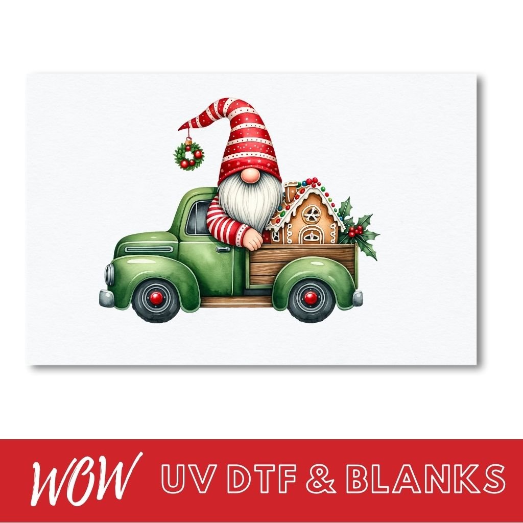 SANTA GREEN TRUCK UV - DTF DECAL - Wow Wraps