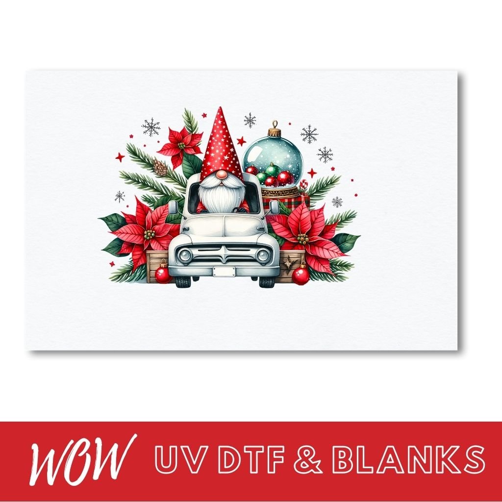 SANTA WHITE TRUCK UV - DTF DECAL - Wow Wraps