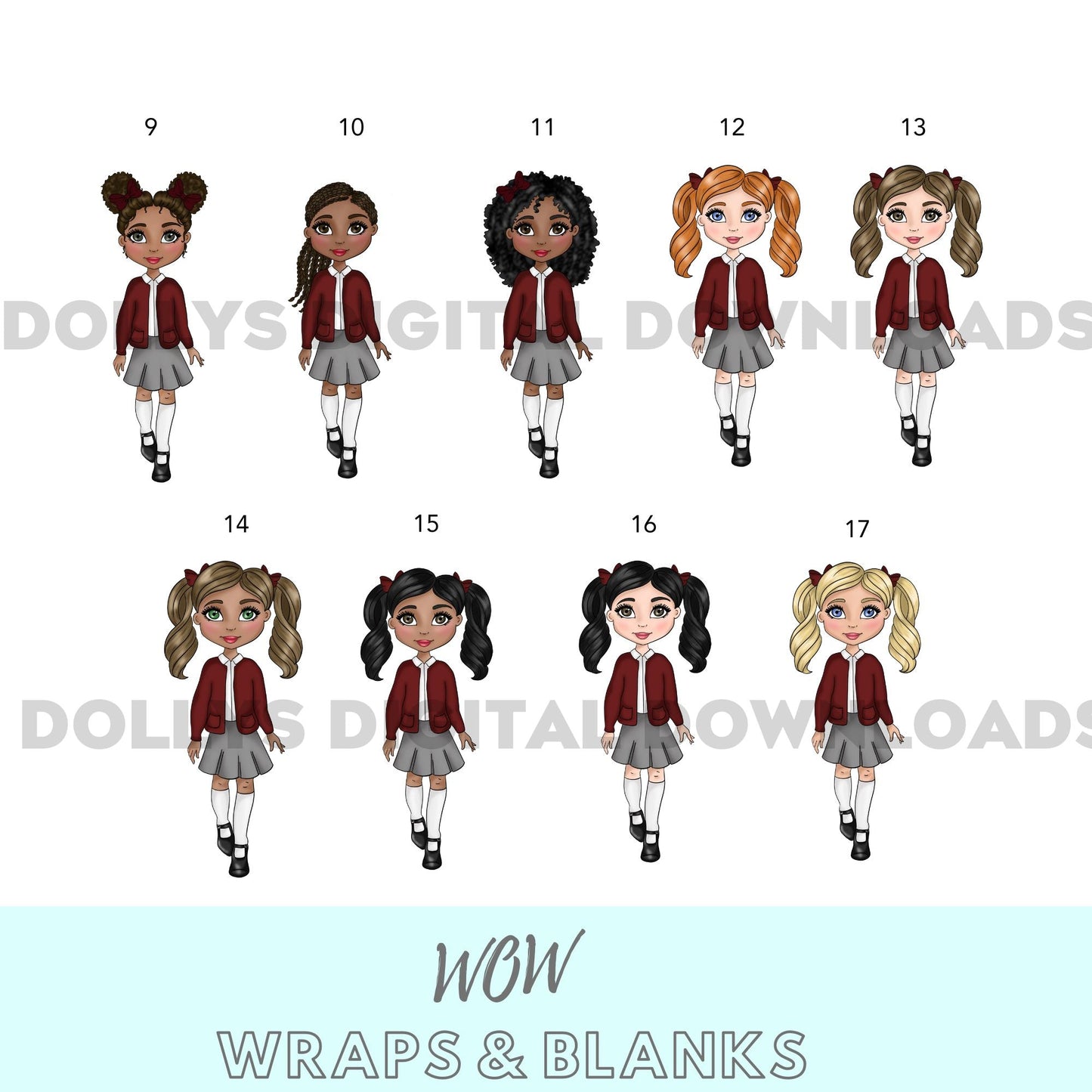 SCHOOL DOLLY GIRL UV - DTF SINGLE DECAL - Wow Wraps