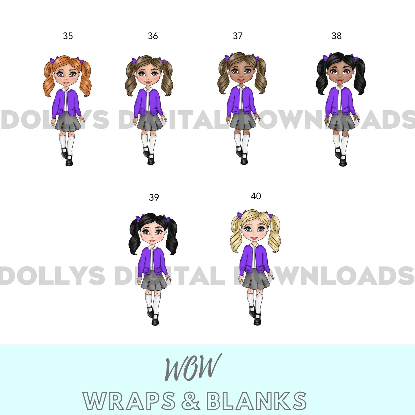 SCHOOL DOLLY GIRL UV - DTF SINGLE DECAL - Wow Wraps