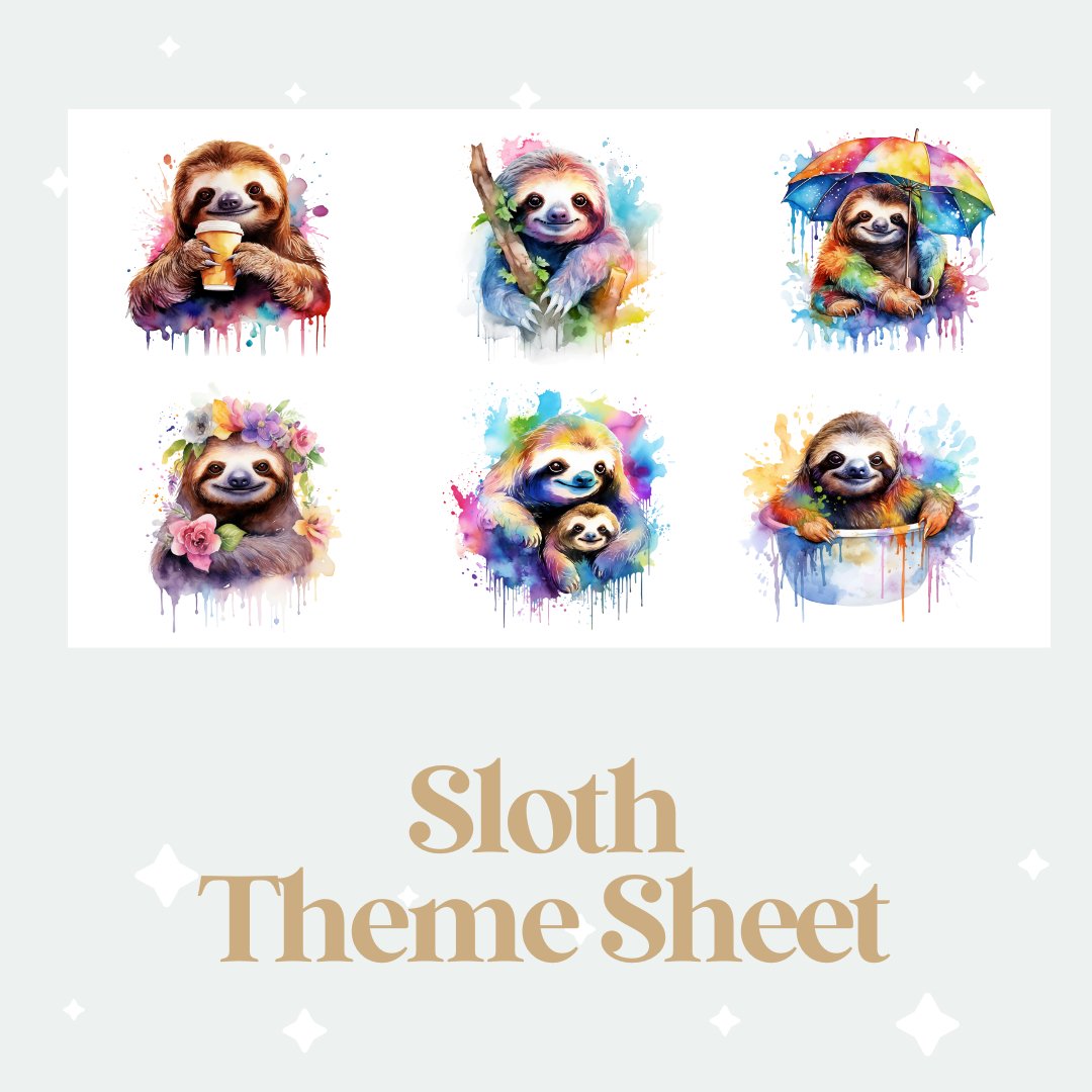 Sloth Theme Sheet - Wow Wraps