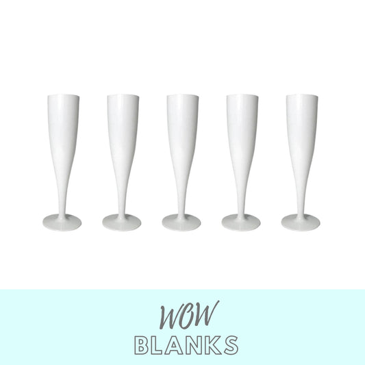 Solid White Re-usable Champagne Flutes - Wow Wraps