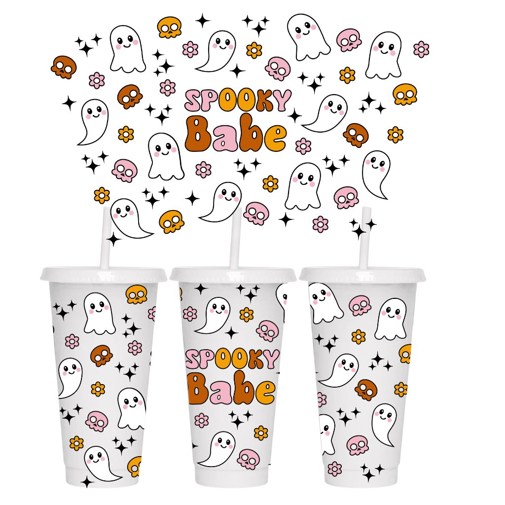 SPOOKY BABE HALLOWEEN 24oz COLD CUP WRAP - Wow Wraps