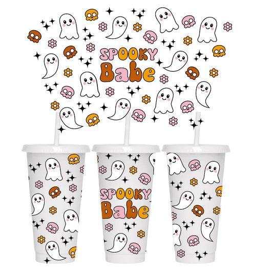 SPOOKY BABE HALLOWEEN 24oz COLD CUP WRAP - Wow Wraps