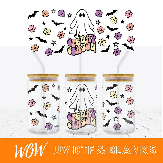 SPOOKY SEASON FLORAL 16oz LIBBEY UV - DTF - Wow Wraps