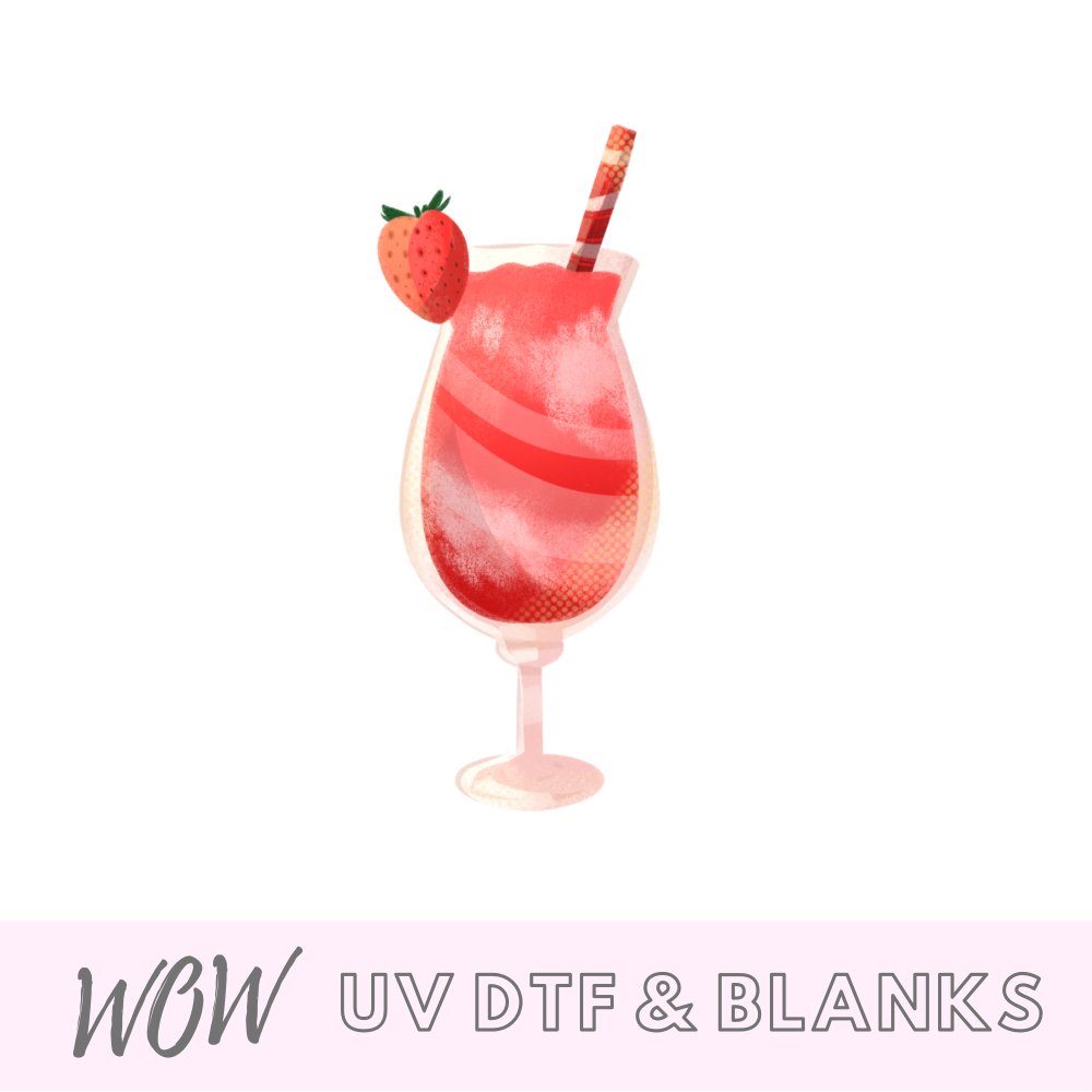 Strawberry Daiquiri Cocktail UV-DTF Decal - Wow Wraps