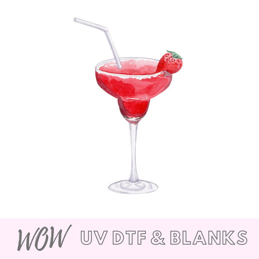 Strawberry Daiquiri Cocktail UV-DTF Decal - Wow Wraps