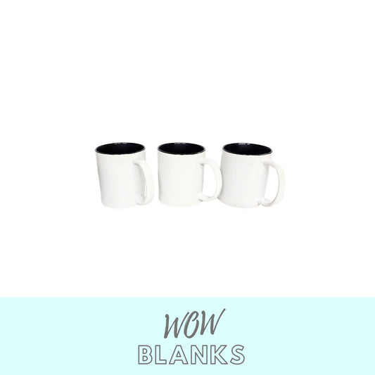 Sublimation 11oz Inner Colour Mug- BLACK - Wow Wraps