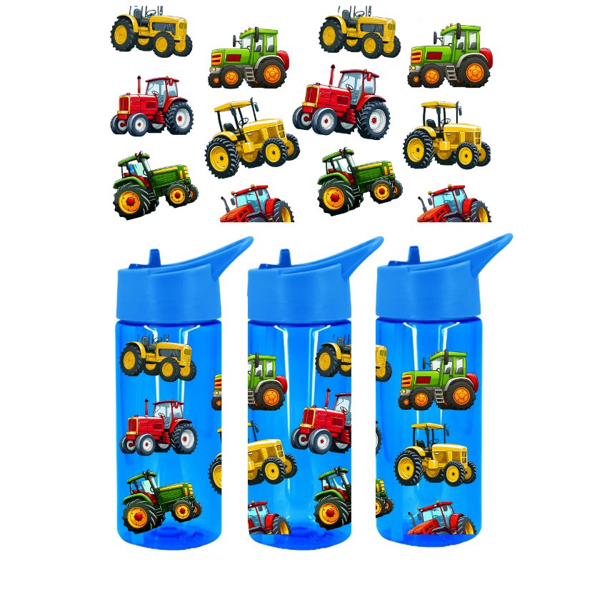 Tractors 420ml Tritan Water Bottle Wrap - Wow Wraps