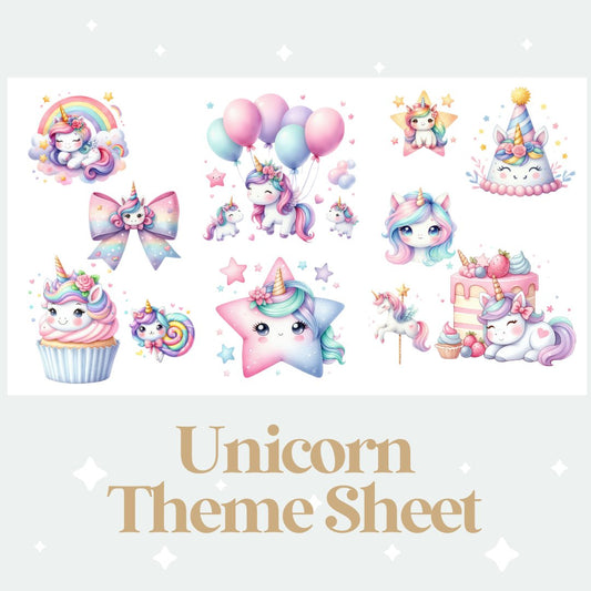 Unicorn Theme Sheet - Wow Wraps