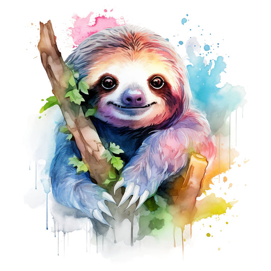 WATERCOLOUR SLOTH UV-DTF DECAL #2 - Wow Wraps