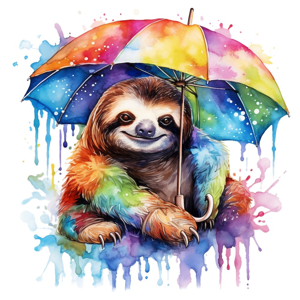 WATERCOLOUR SLOTH UV-DTF DECAL #3 - Wow Wraps