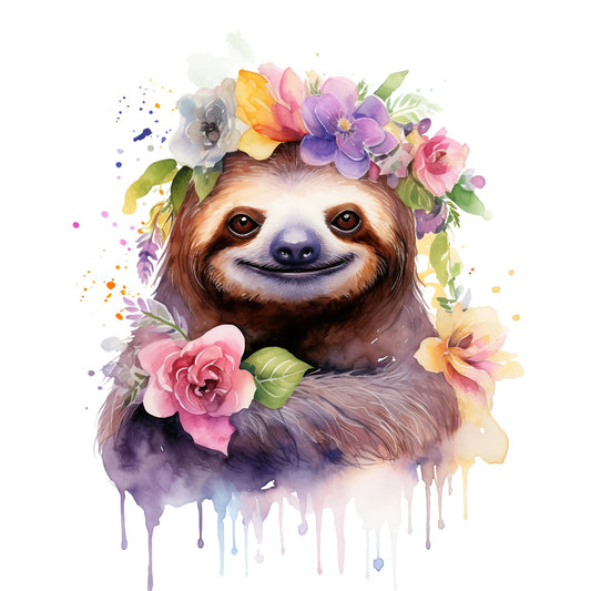WATERCOLOUR SLOTH UV-DTF DECAL #4 - Wow Wraps