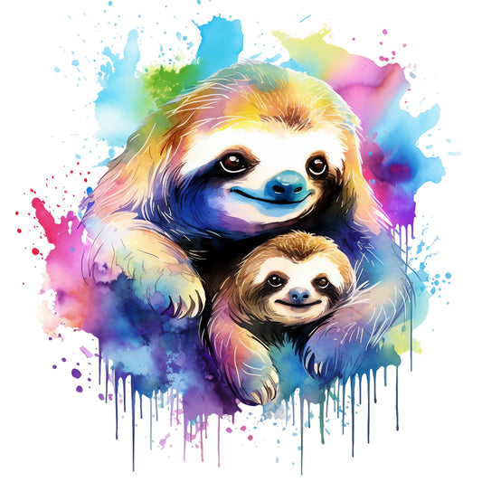 WATERCOLOUR SLOTH UV-DTF DECAL #5 - Wow Wraps