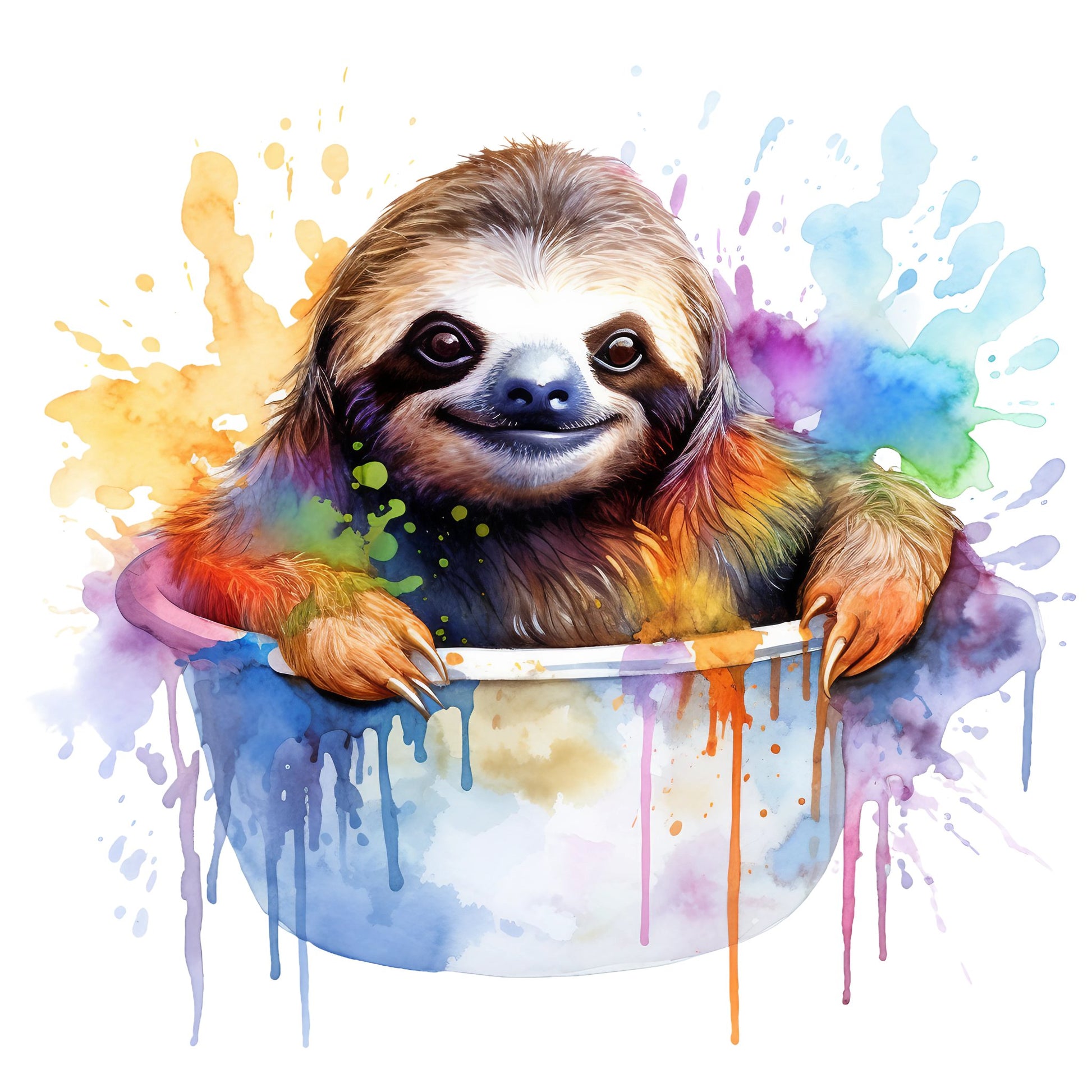WATERCOLOUR SLOTH UV-DTF DECAL #6 - Wow Wraps