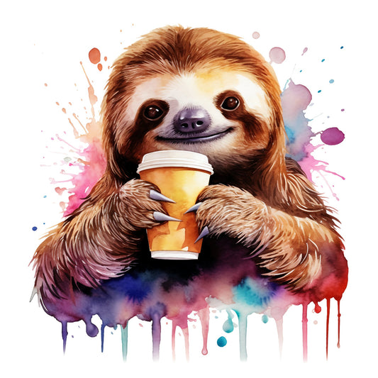 WATERCOLOUR SLOTH UV-DTF DECAL - Wow Wraps