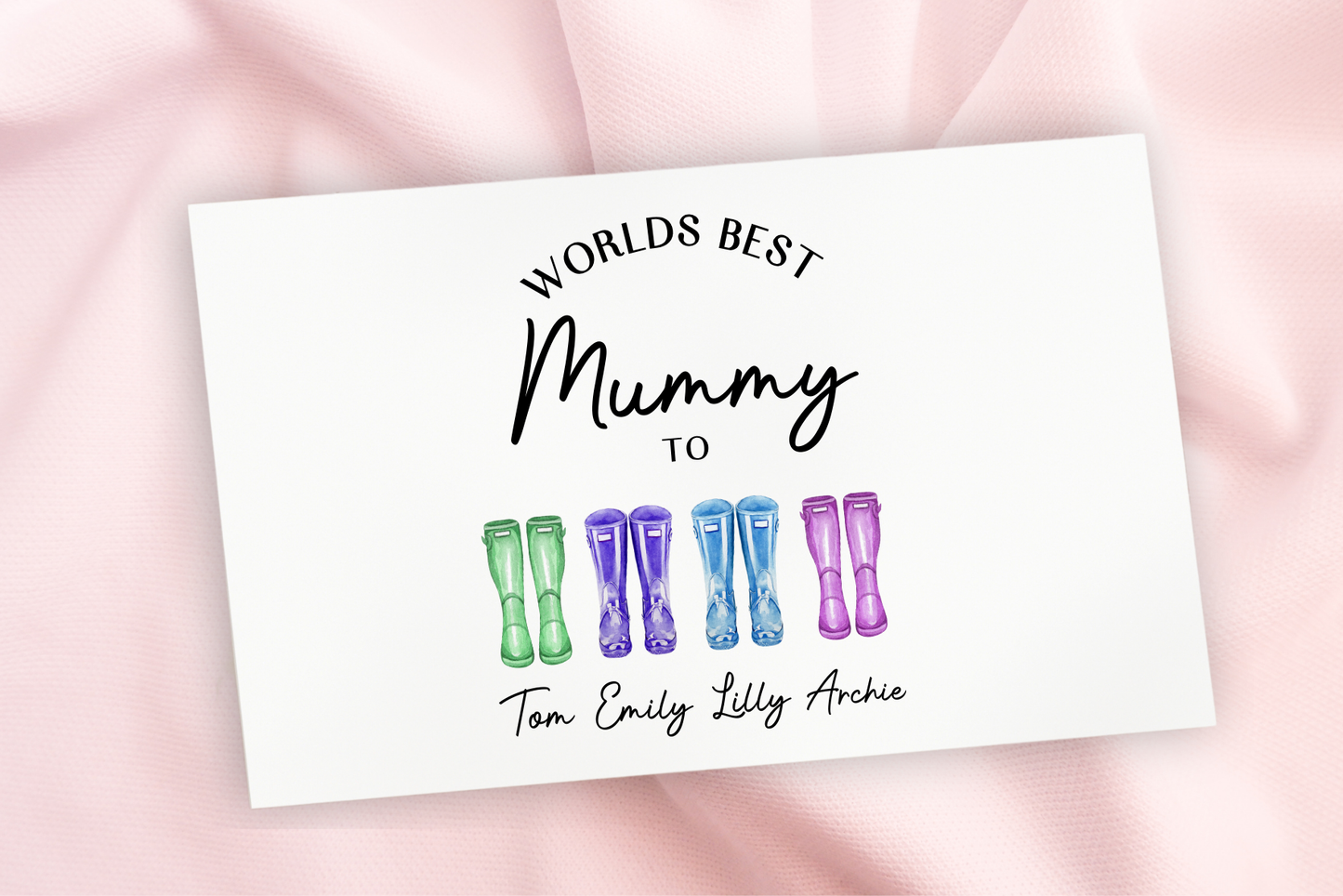 PERSONALISED WELLY BOOT FAMILY UV DTF DECAL