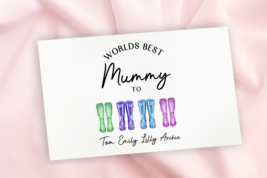 PERSONALISED WELLY BOOT FAMILY UV DTF DECAL