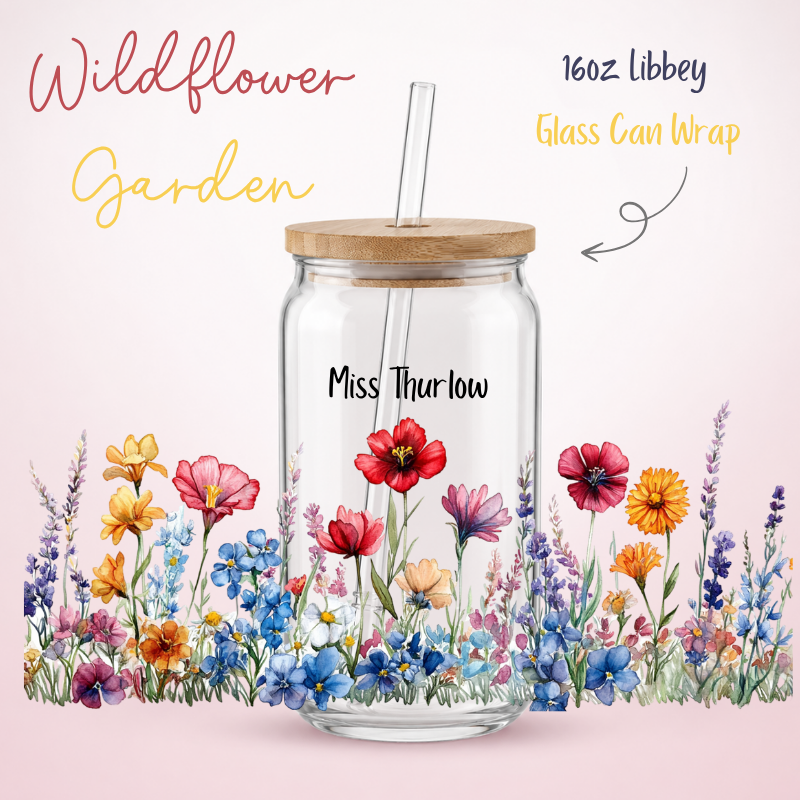 Wildflower Garden Personalised LIbbey UV-DTF Wrap