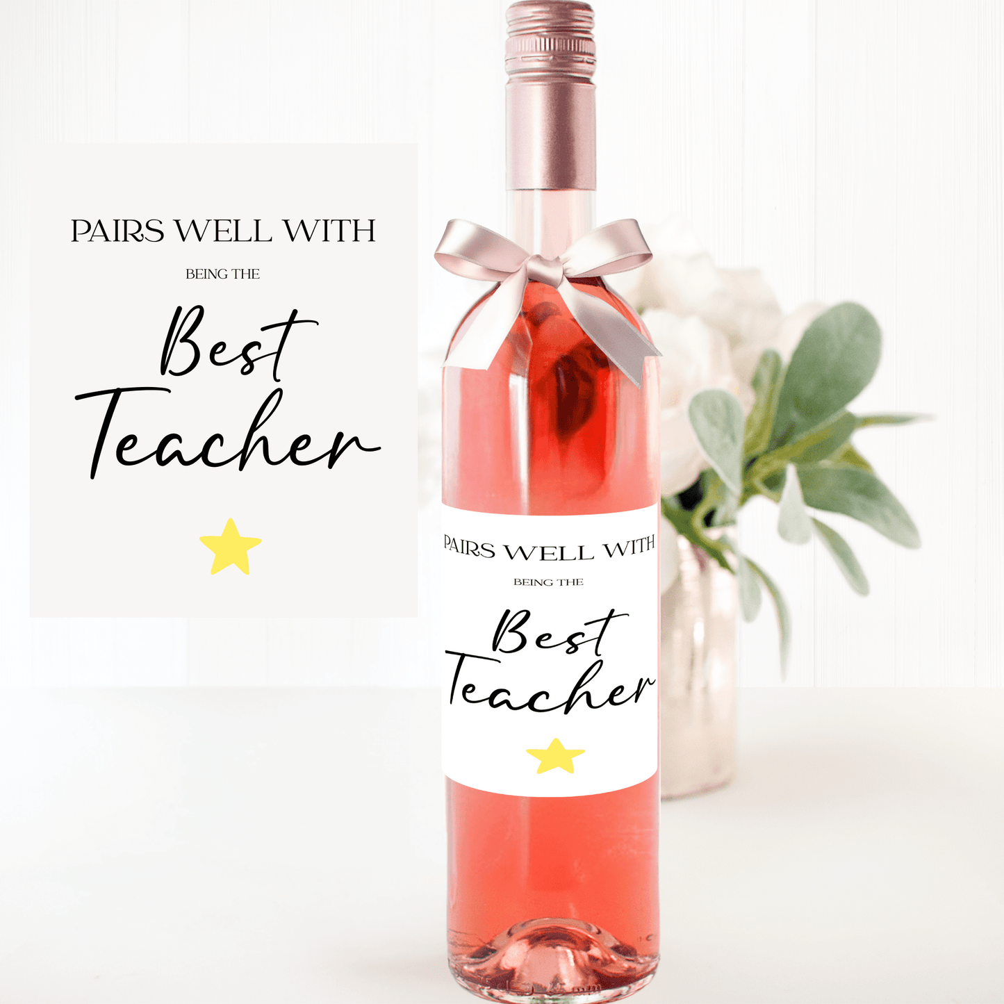 Wine Label - Pairs Well With Best Teacher - Wow Craft Blanks & Wraps