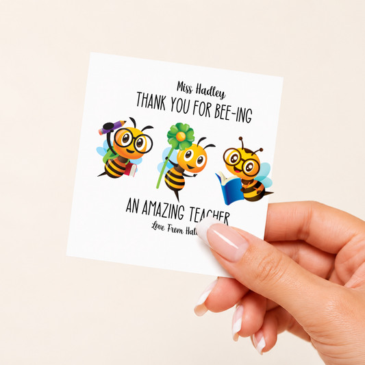 Personalised Teacher Decal - Thank you for BEE-ING an Amazing Teacher