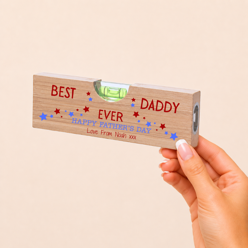 best daddy ever uvdtf on wooden spirit level