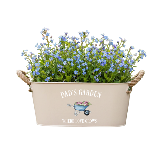 planter printed with dads garden where love grows