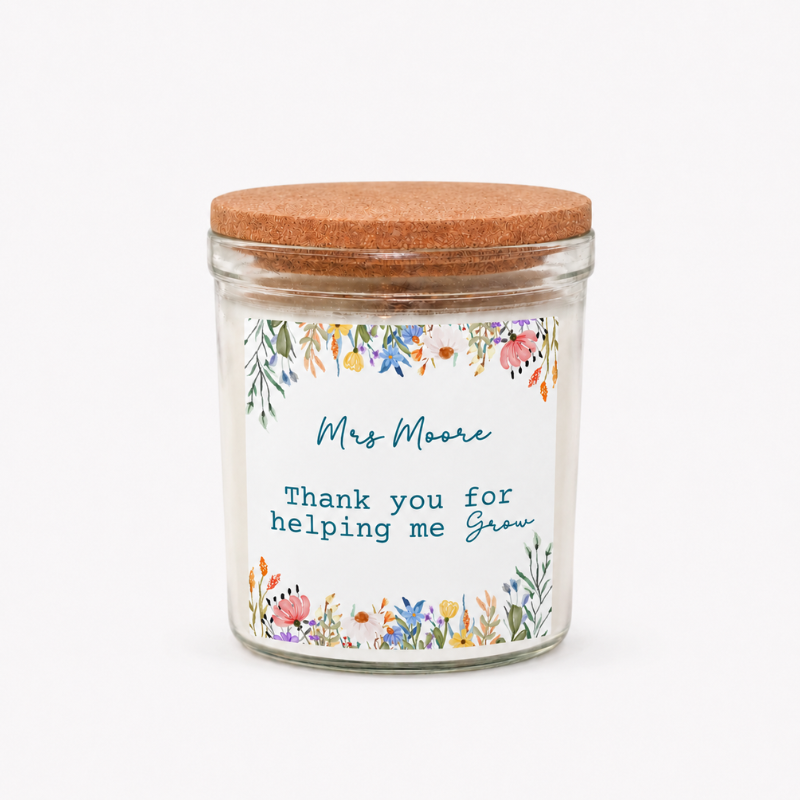 Candle Label - Thank You For Helping Me Grow