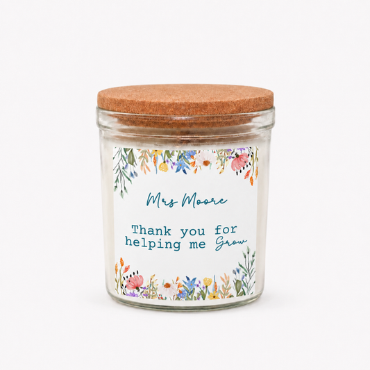 Candle Label - Thank You For Helping Me Grow