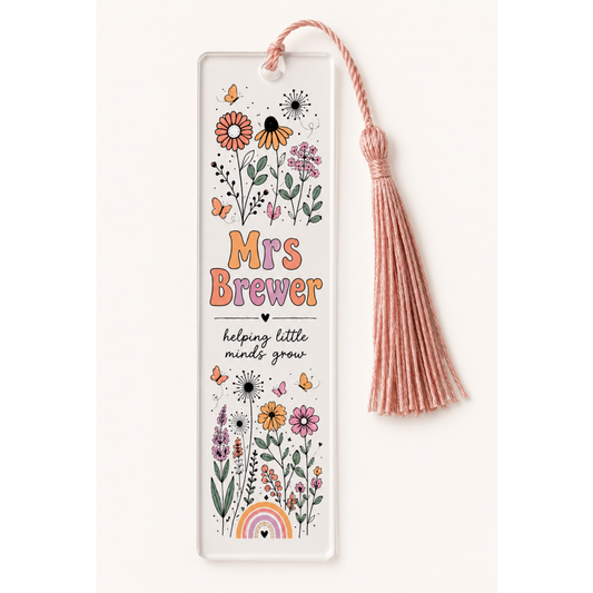 Floral Name Bookmark UVDTF