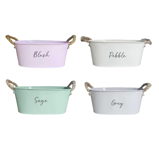METAL TROUGH HAMPER/PLANTER