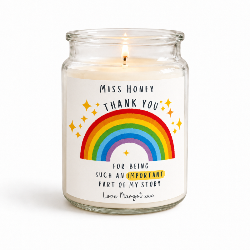 Thank You Teacher Candle Label (2 Size Options)