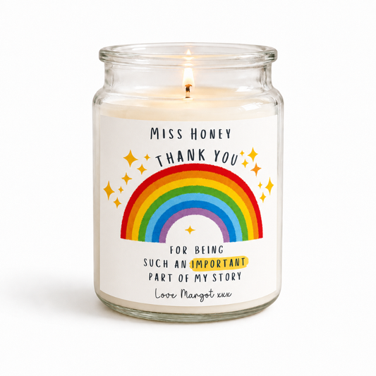 Thank You Teacher Candle Label (2 Size Options)