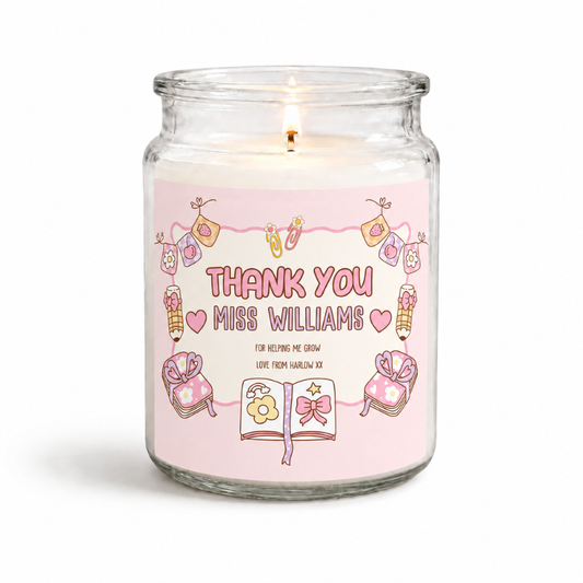 Thank You Teacher Candle Label (2 Size Options)