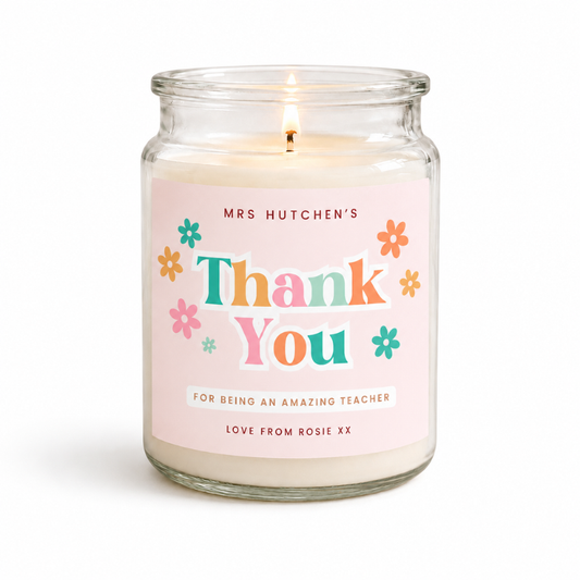 Thank You Teacher Candle Label (2 Size Options)